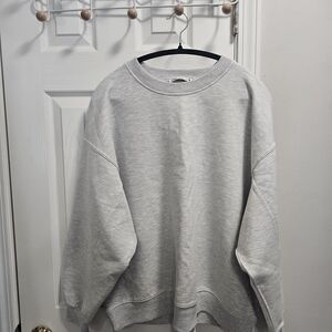 Zara Light Gray Women's Crewneck Sweater